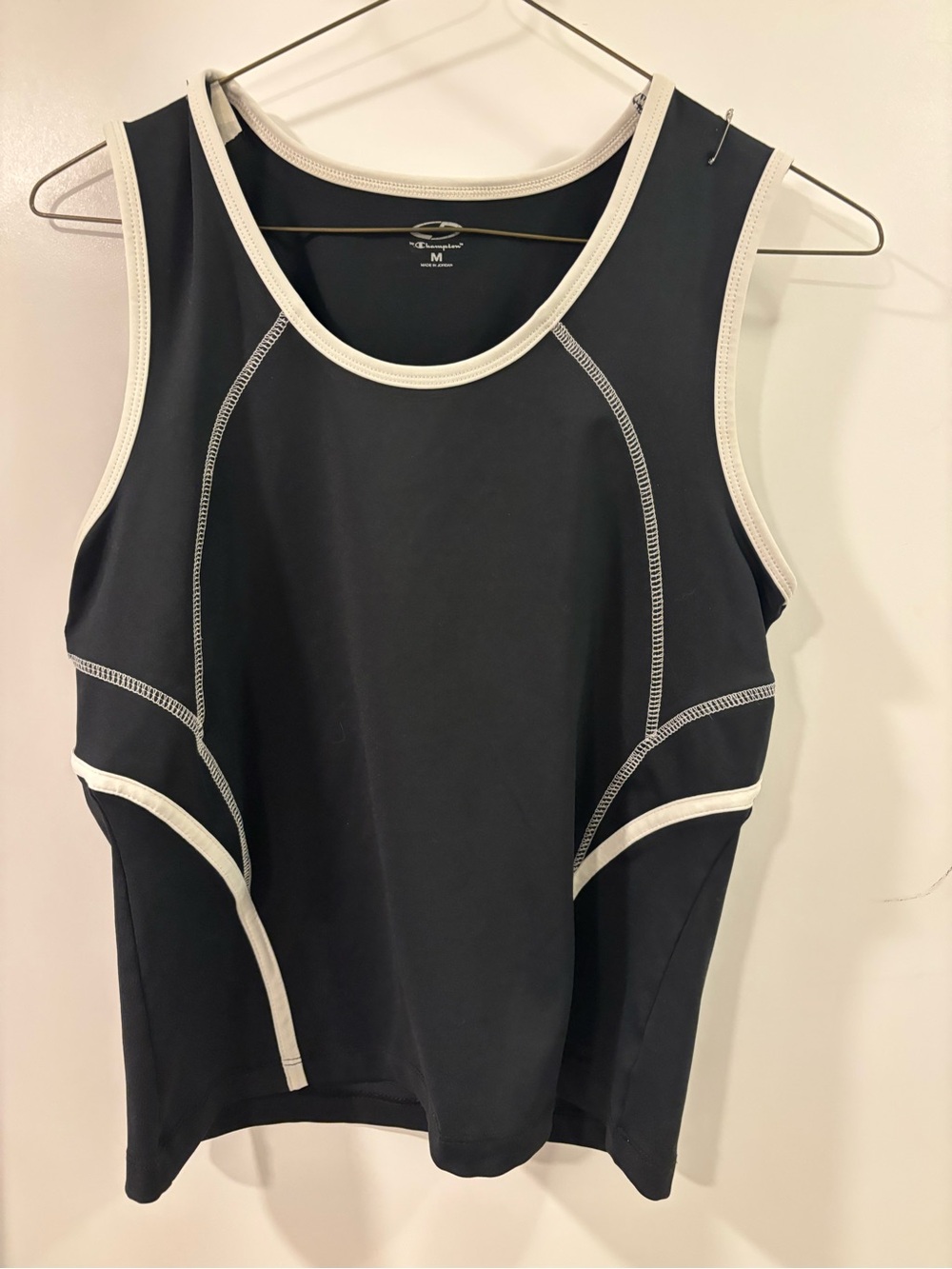 Champion Black Athletic Tank with Cream Trim